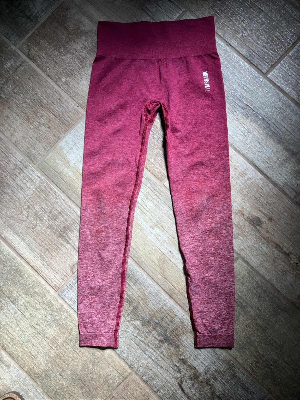 Gymshark Adapt Ombre Seamless Leggings Womens Small Red  High Rise Yoga Gym